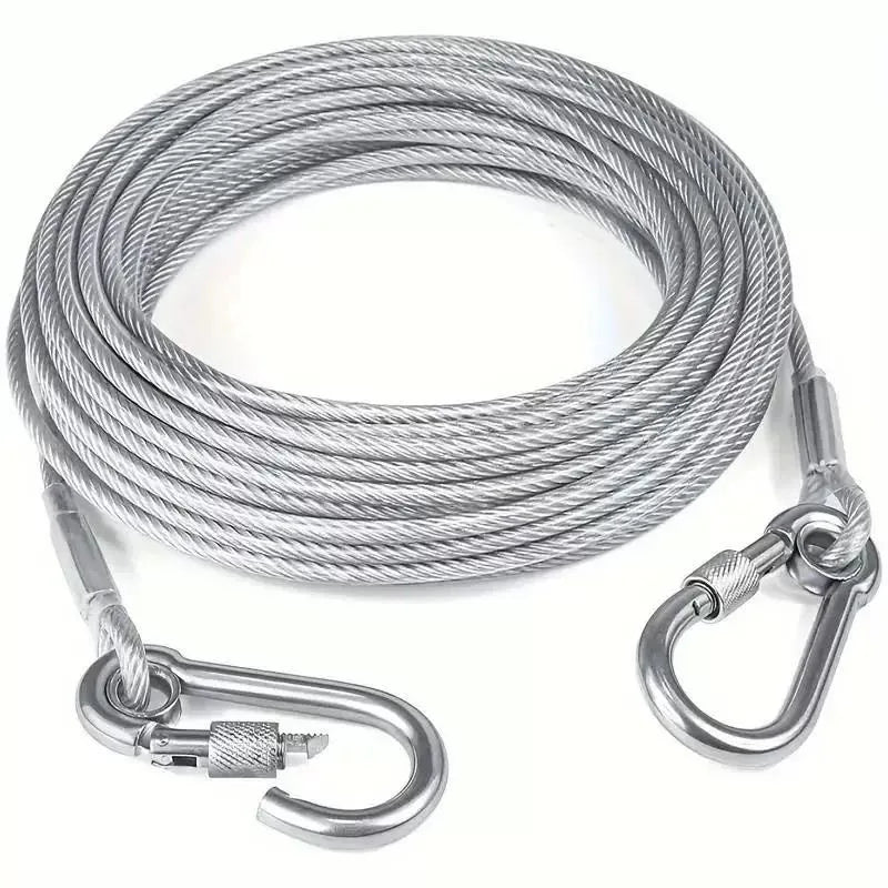 1pc 2/5/10 Meters Versatile Clothesline Stainless Steel Rope for Outdoor Camping Traction Ropes Thickened Dog Pet Leash