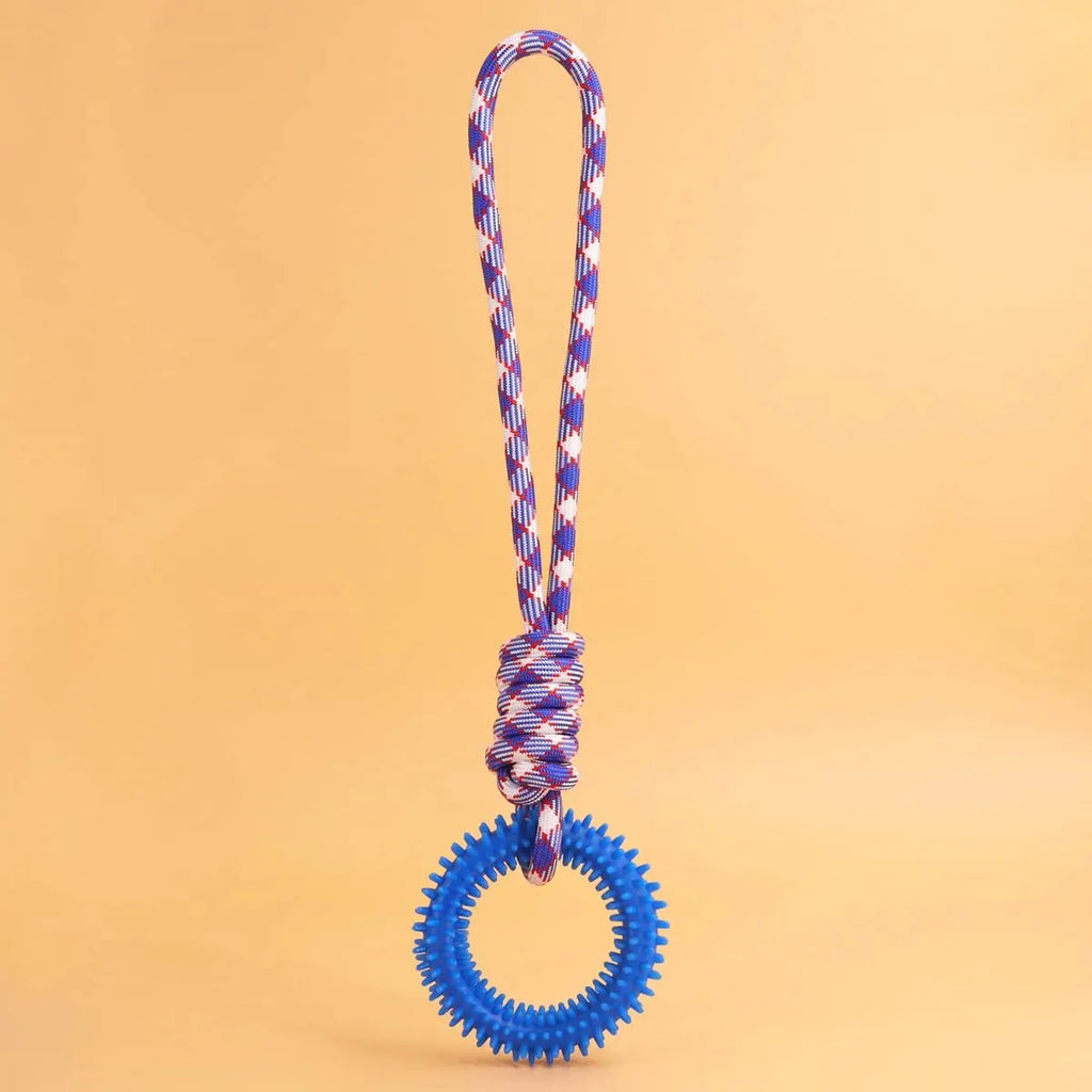 Supet Interactive Training Pet Toy Ring Spiked Ring Dog Teeth Cleaning Pet Supplies