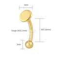 Right Grand ASTM F136 Titanium Round Disc Vertical Labret Stud 16G Curved Barbell Rook Earring Cartilage Ear Piercing Jewelry