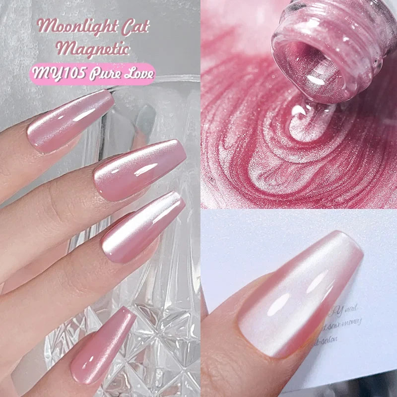 BORN PRETTY Nude Pink Moonlight Cat Magnetic Gel Super White Light Magnetic Nail Sparkling Varnis Semi Permanent 10ml Gel Polish