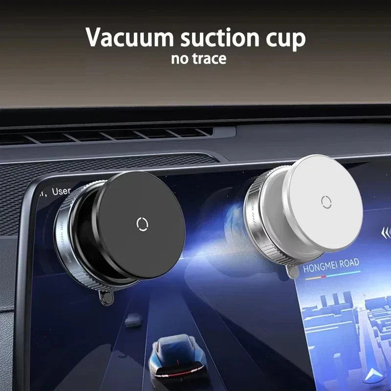 360° Rotatable Vacuum Suction Magnetic Car Phone Mount, Strong Suction Cup Magnet Phone Holder for Dashboard Windshield