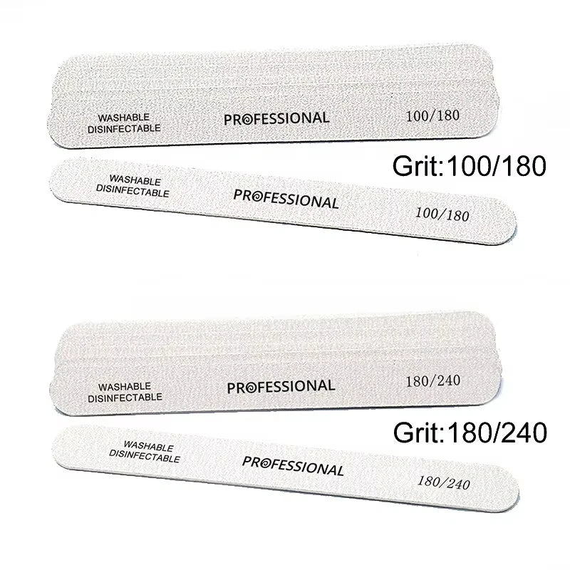 50Pcs Wooden Nail File Professional Sanding Buffer Files 100/180/240 Double Side For Salon Manicure Pedicure UV Gel Tips Tools