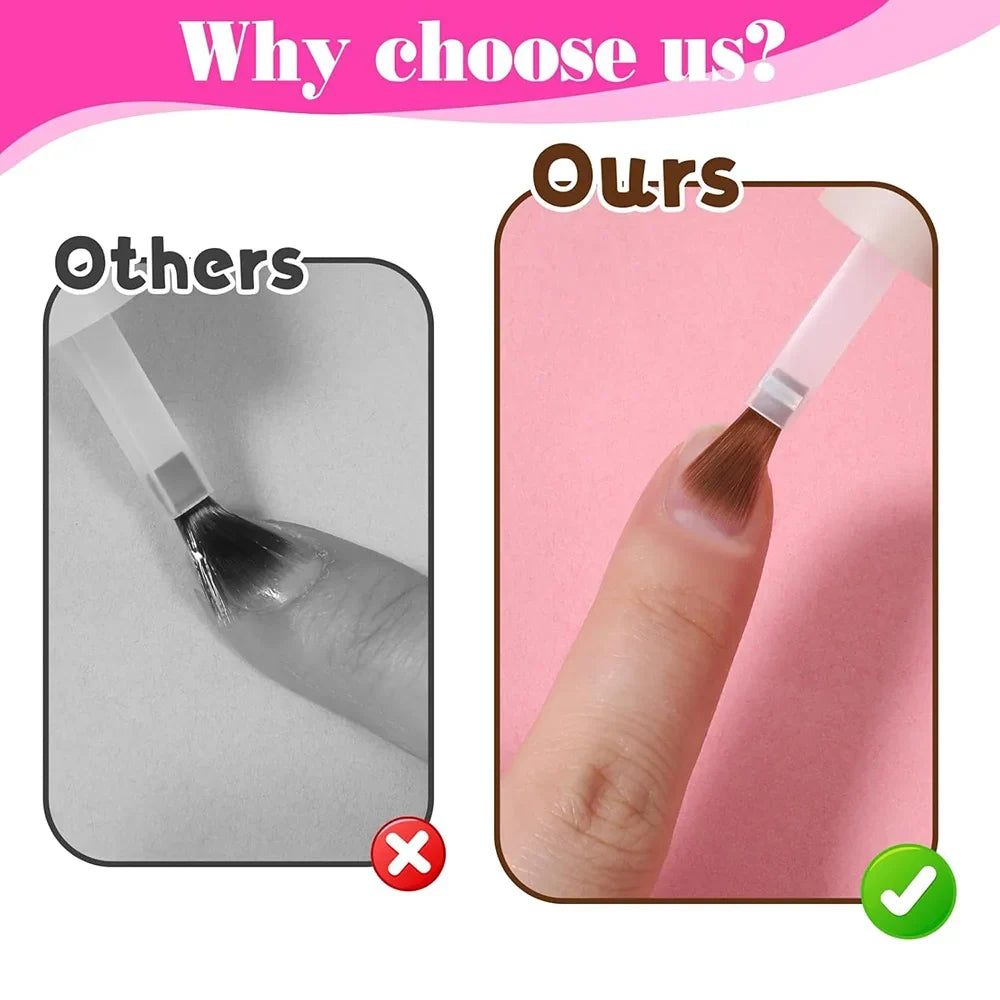 20pcs Disposable Nail Polish Brushes with Box Wood Handle Gel Polish Replacement Brush Box Set for Dip Base Coat Salon Tools