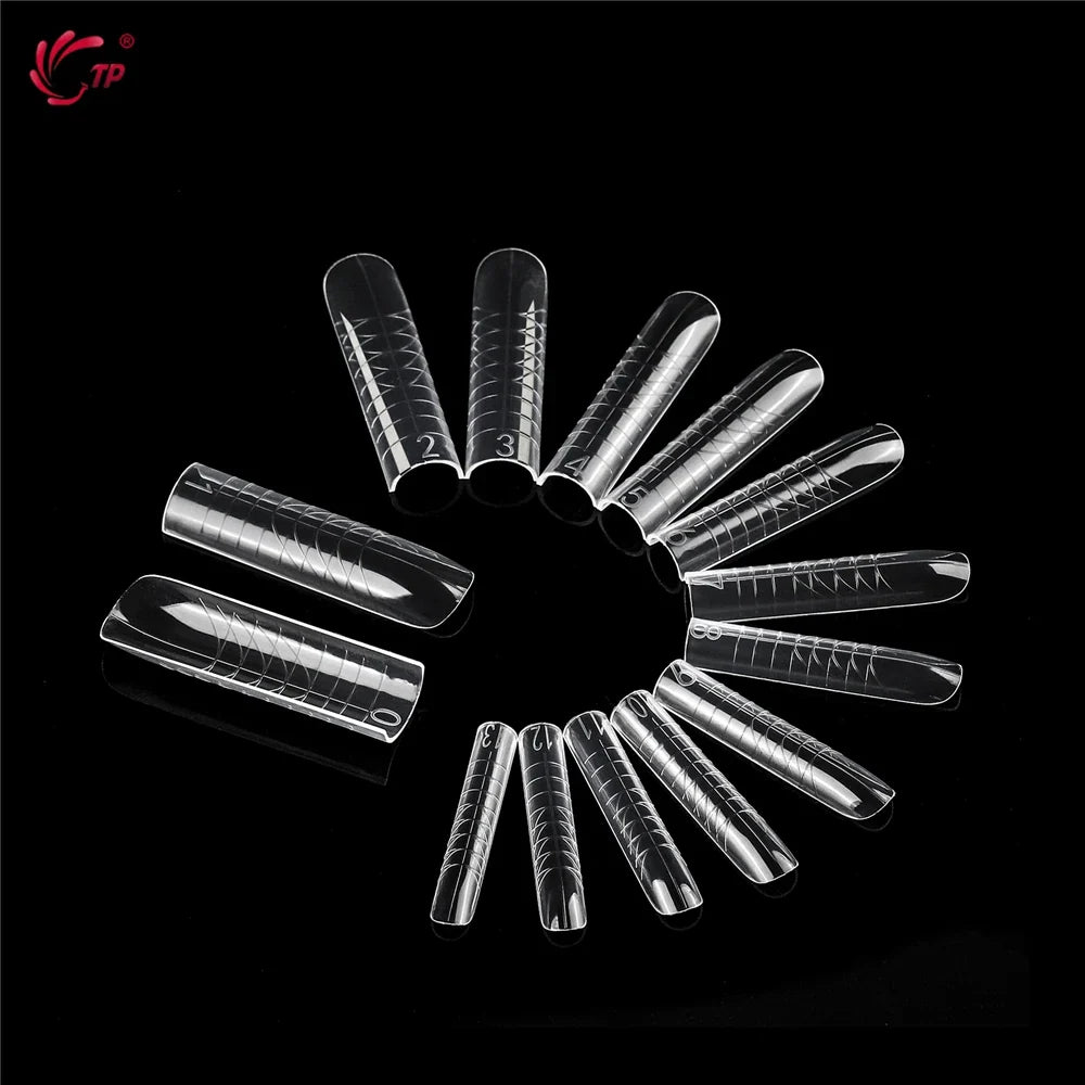 TP Reusable Nail Dual Forms 140Pcs Nail Mold for Quick Nails Extension Soft Plastic Cuticle Edge 14 Sizes Salon Manicure Tools