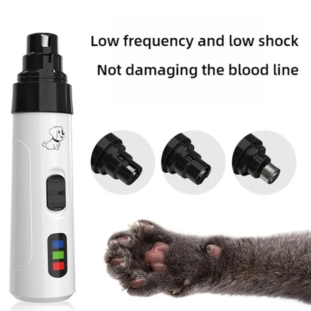 M1 Silent Pet Nail Grinder, 50DB Quiet,1.5H Charge for 8H Use, Interchangeable Heads, ABS Material, for Cats & Dogs of All Sizes