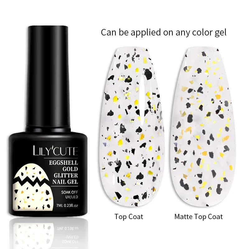 LILYCUTE 7ml Reflective Glitter Nail Gel Polish Effect Sparkling Soak Off Gel Semi Permanent For Manicure Nail Art UV Nail Gel