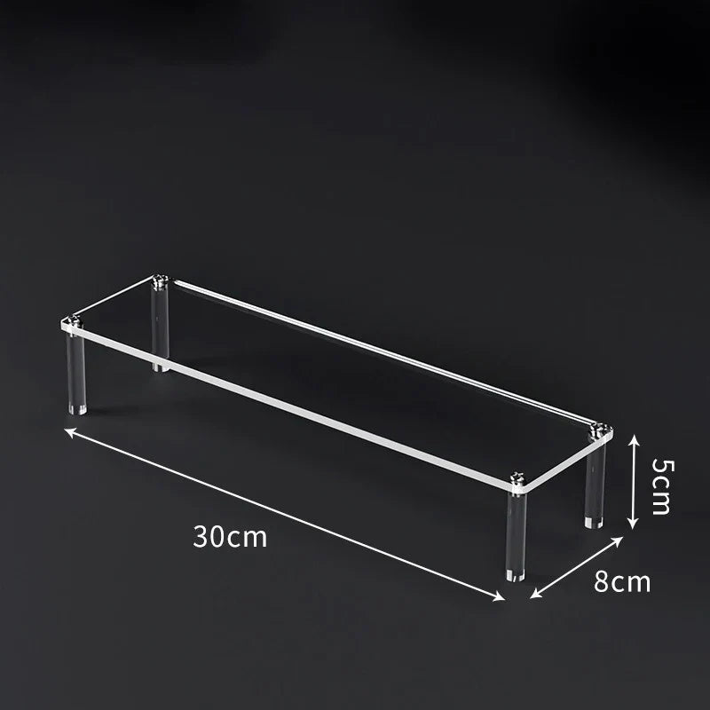 1-5 Tier Acrylic Display Risers Clear Shelf Doll Clay Figurine Display Stand for Desserts Perfume Organizer Showcase W-10