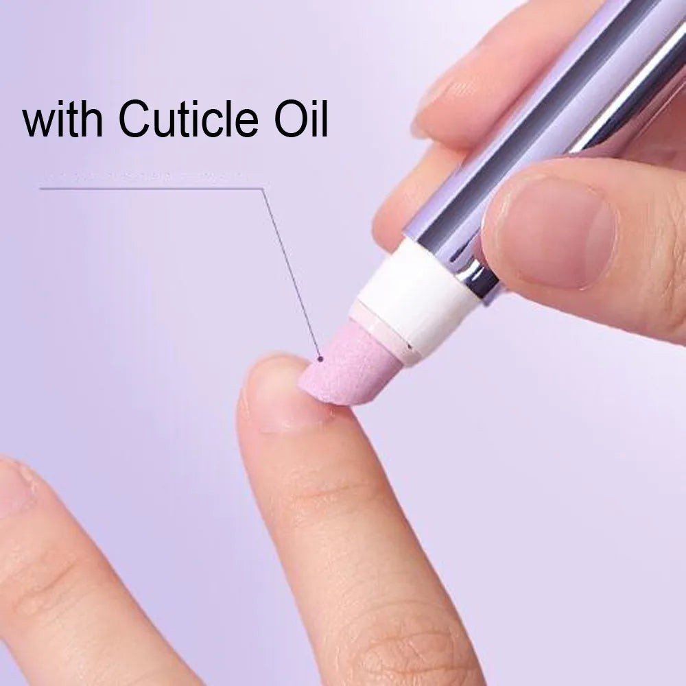 1/2/3pcs 3-IN-1 Cuticle Pusher Nail Oil Pen Ceramic Cuticle Pusher Nail Repair Oil Pen Dead Skin Remover Nail Care Manicure Tool