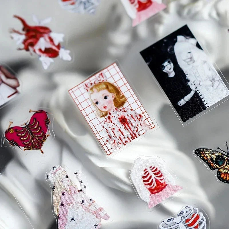 Dark Girl Butterfly Moth 3D Adhesive Nail Art Stickers 5D Soft Embossed Reliefs Nail Decals Decorations Wholesale Dropshipping