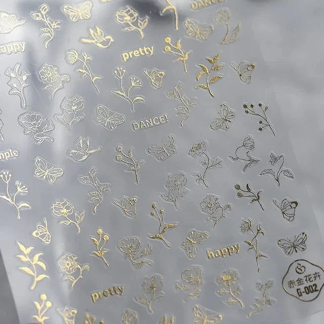 Dark Girl Butterfly Moth 3D Adhesive Nail Art Stickers 5D Soft Embossed Reliefs Nail Decals Decorations Wholesale Dropshipping