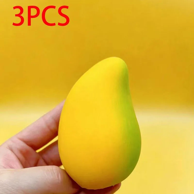 1/2/3Pcs Mango Shaped Slow Rising Squishy Toy, Stress Relief Sensory Squeeze Toy, Birthday Back To School Party Gift for Adults