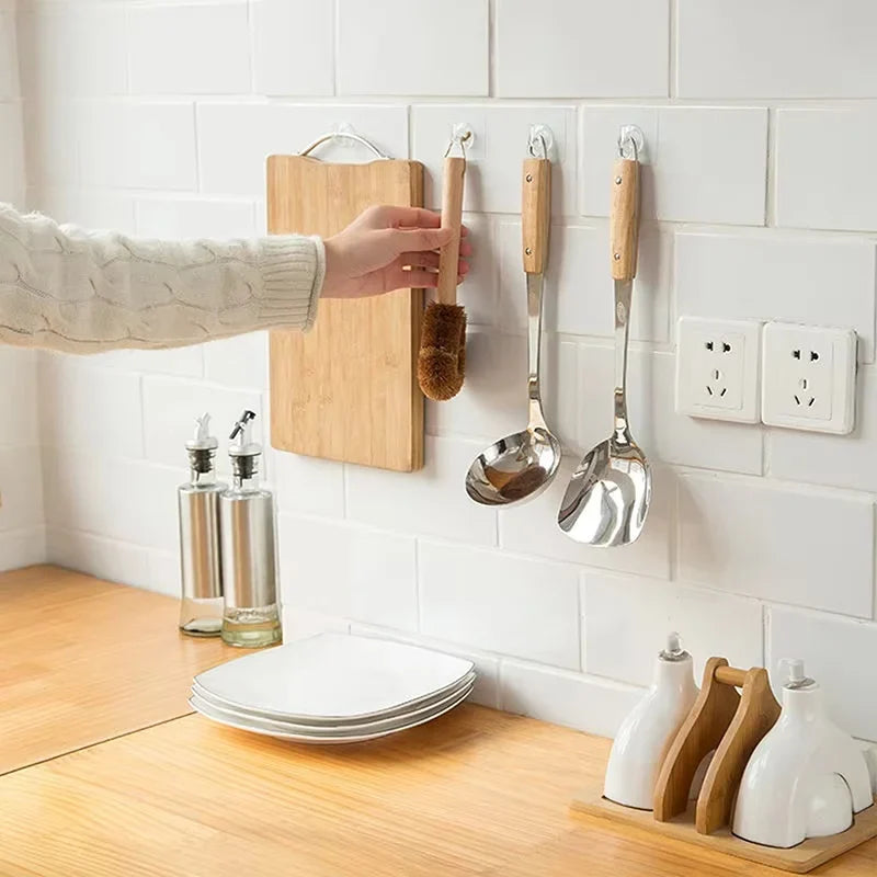 10/20pcs Transparent Plastic Duty Wall Hook for Kitchen Bathroom Office Storage No Trace No Scratch Waterproof Adhesive Hooks