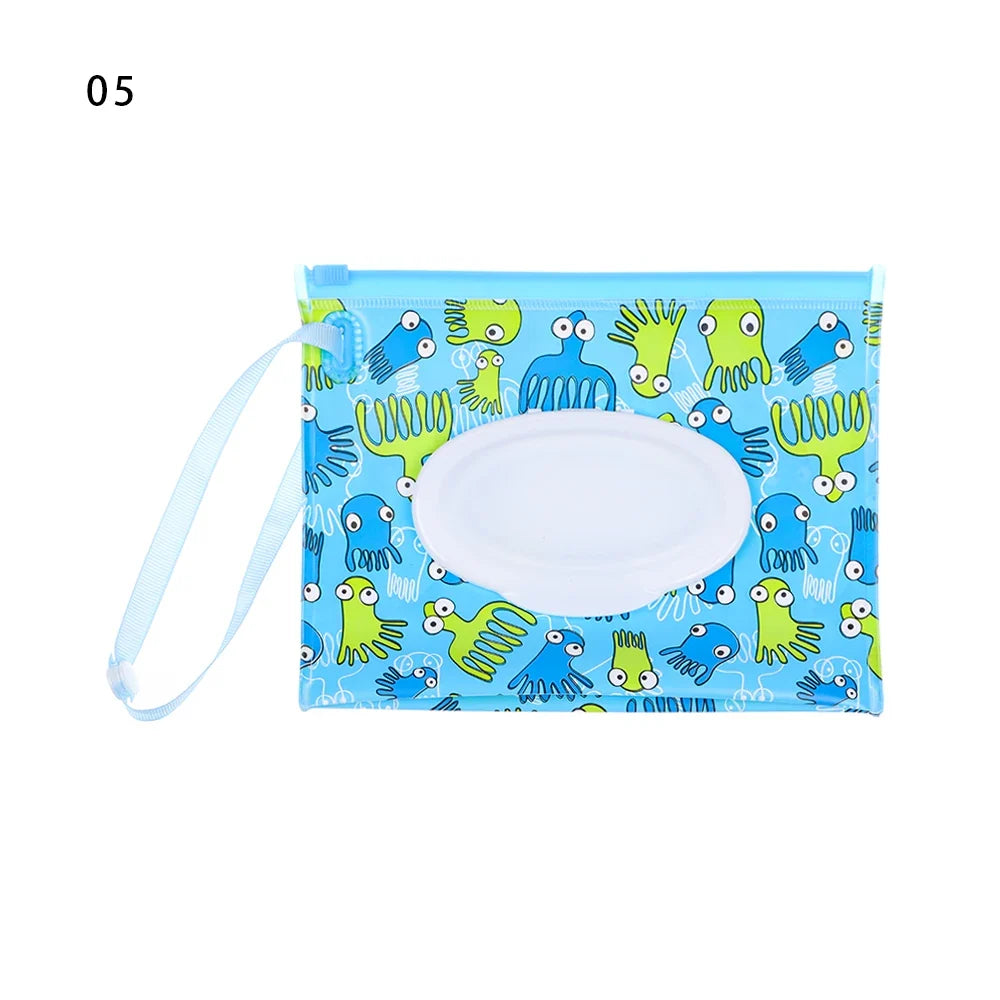 New Baby Wet Wipe Pouch Flip Cover Wipes Holder Case Reusable Tissue Box Refillable Carrying Case Portable Stroller Accessories