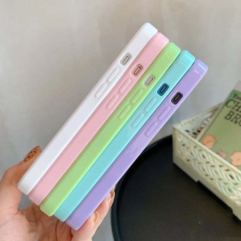 Color Transparent Shockproof Phone Case For iPhone 12 13 14 15 Mini 11 Pro Max XR X XS Max 6 6s 7 8 Plus SE Soft Back Cover Case