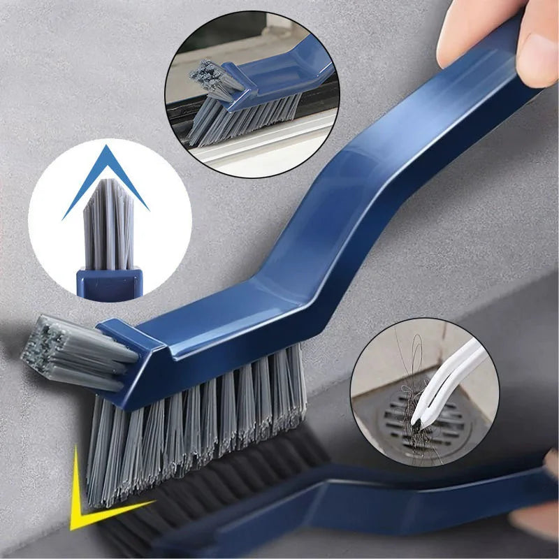 Multipurpose Bathroom Tile Floor Gap Cleaning Brush 2 in 1 Window Groove Hand Cleaning Tool for Household Corners and Kitchen
