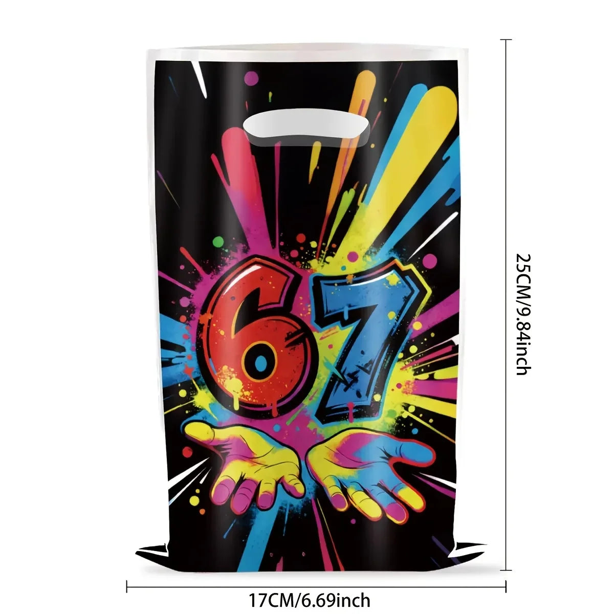 Gift For Her/Him 50/20pcs Colorful 67 Theme Party Gift Bags,Treat Bag with Handle, for Birthday Holiday Party Favor Supplies