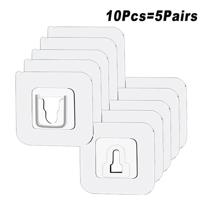 Double Sided Adhesive Wall Hooks Hanger Strong Transparent Suction Cup Storage Socket Hooks Bathroom Kitchen Bedroom Hook Kit