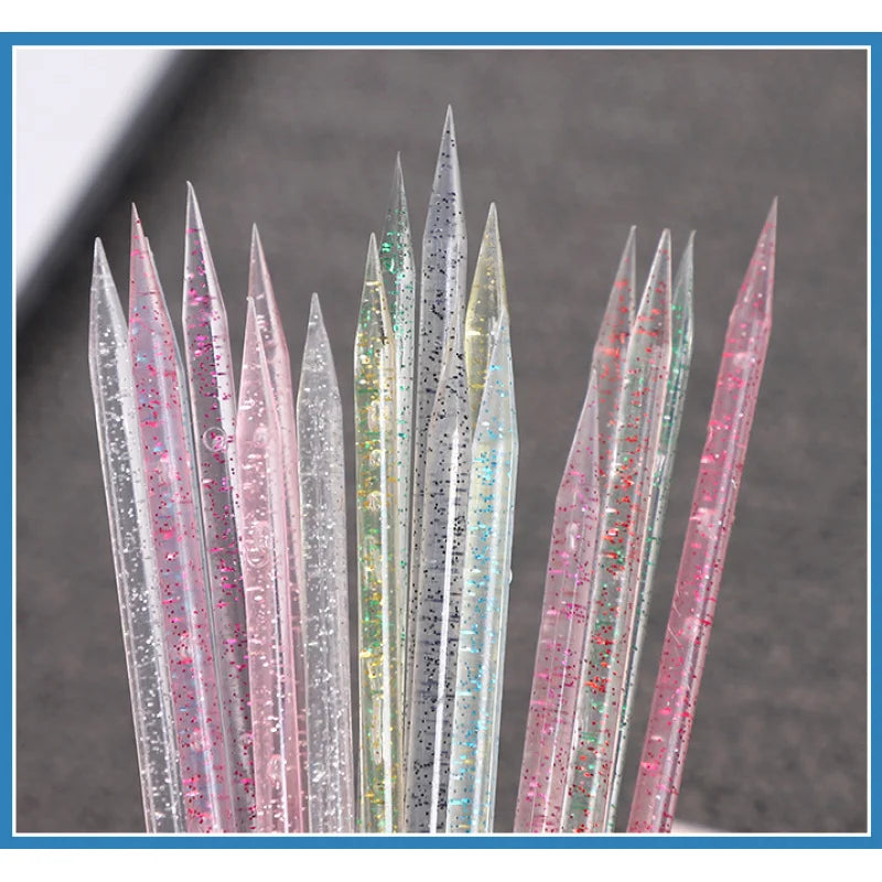 50Pcs/Bag Reusable Double-head Crystal Cuticle Pusher Cuticle Removal Tool Orange Wood Nails Pedicure Care Drill Stick Tools