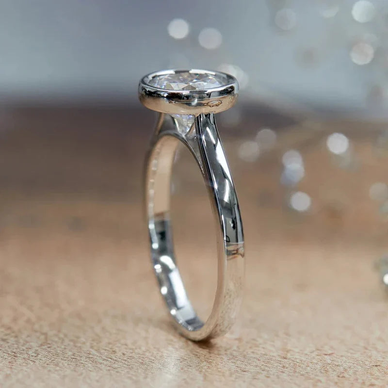 Huitan Exquisite Round Cubic Zirconia Women Rings Simple Design Fashion Luxury Wedding Engagement Female Accessories Hot Jewelry
