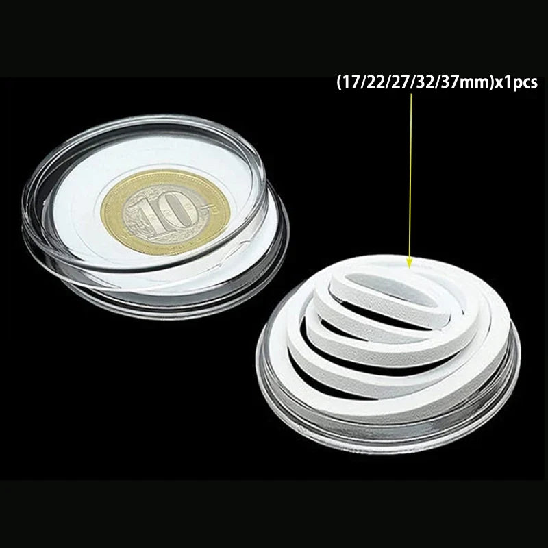 21-45mm Transparents Plastic Coinning Holder Box 10/100pcs Storage Case for Coinning Capsules, Collecting & Protection Containe