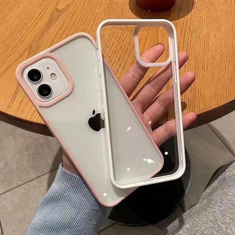 Color Transparent Shockproof Phone Case For iPhone 12 13 14 15 Mini 11 Pro Max XR X XS Max 6 6s 7 8 Plus SE Soft Back Cover Case
