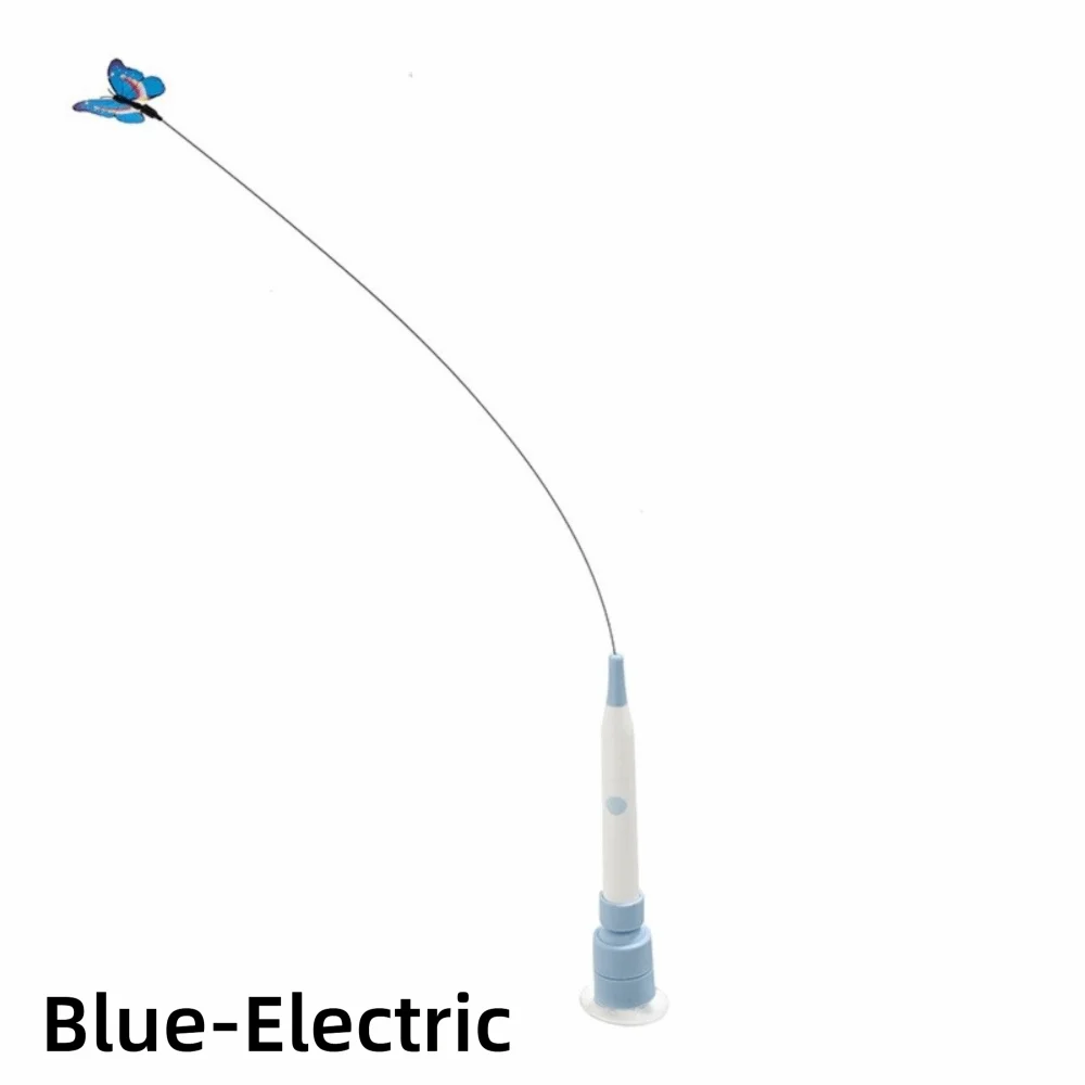 Switchable Butterfly Pattern Cat Teasing Stick Self-hilarity Relieves Interactive Toy Automatic Cat Teaser Removable Handle