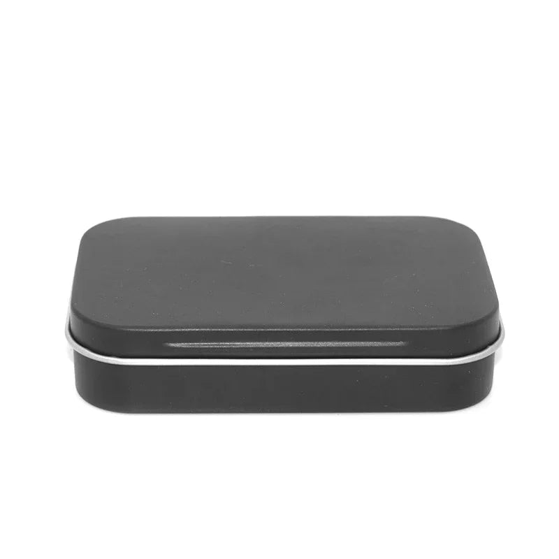 Metal Rectangular Empty Mini Tin Box Tinplate Push Candy Pill Cases Bins Jar Hinged Containers Small Organizer Storage Box