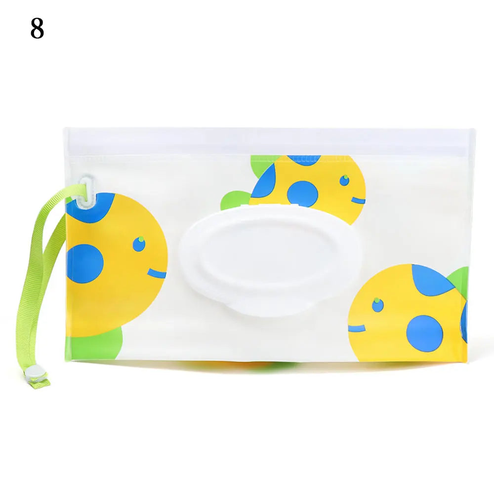 New Baby Wet Wipe Pouch Flip Cover Wipes Holder Case Reusable Tissue Box Refillable Carrying Case Portable Stroller Accessories