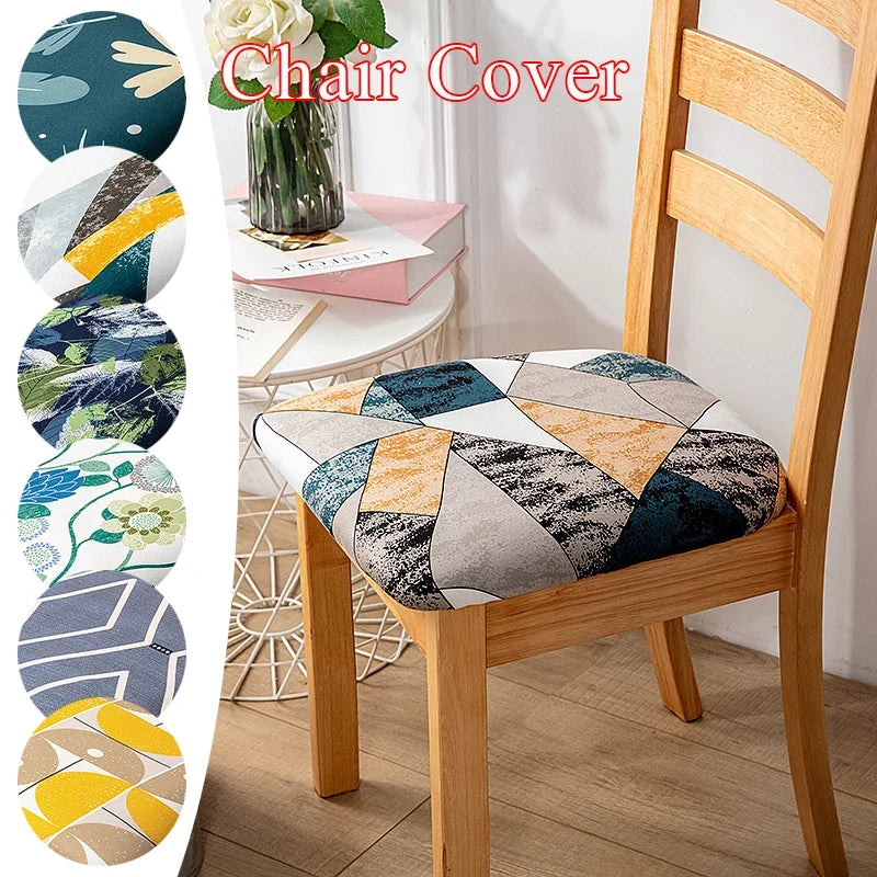 Elastic Dining Room Chair Seat Covers Universal Removable Dinner Chair Cover Stretch Washable Cover Protector Cushion Slipcover