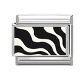 2026 Fashion Black White Round Stars Polka Point Italian Charm Links Fit 9mm Stainless Steel Bracelet Jewelry DIY Making Beads