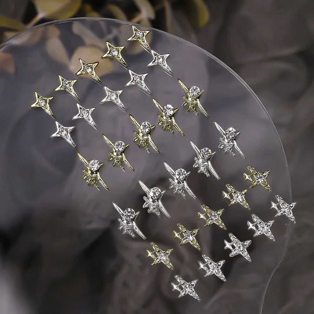 10pcs 3D Dollar Sign Nail Art Charms Metal Alloy Dollar Nail Diamond Accessories with Gems Rhinestones Luxury Money Supplies