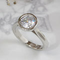 Huitan Exquisite Round Cubic Zirconia Women Rings Simple Design Fashion Luxury Wedding Engagement Female Accessories Hot Jewelry