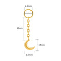 Right Grand ASTM F136 Titanium Tiny Moon Dangle Charm Earring Drop Chain Celestial Cartilage Helix Lobe Conch Clicker Connector