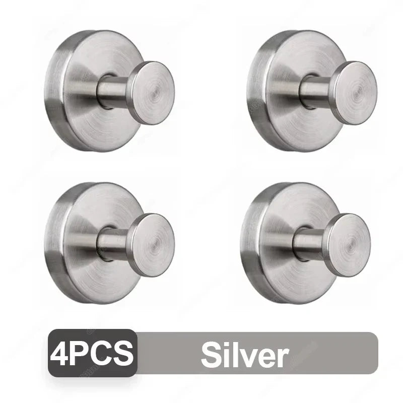 Suction Cup Hook Stainless Steel Punch-free Hooks Waterproof Wall Mount Strong Adsorption Hooks Reusable Kitchen Bathroom Hook