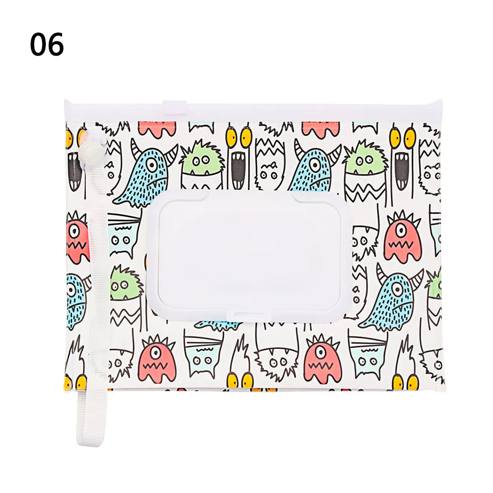 New Baby Wet Wipe Pouch Flip Cover Wipes Holder Case Reusable Tissue Box Refillable Carrying Case Portable Stroller Accessories