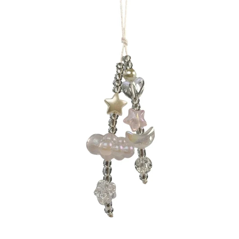 Phone Charm Strap Keychain Kawaii-Cute Crystal Jellyfish Pendant  Phone Chain Bowknot Phone Charm Keycord for  iPhone Camera Bag