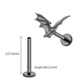 Right Grand ASTM F136 Titanium 16G Flying Bat Cartilage Earring Internally Threaded Helix Earring Flatback Tragus Piercing Stud