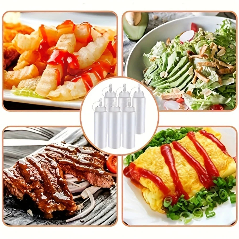 3Pcs Bpa-Free Squeeze Bottles for Condiments - Precision Control, Easy-Grip, Ideal for Sauces, Salad Dressing, Olive Oil, Bbq