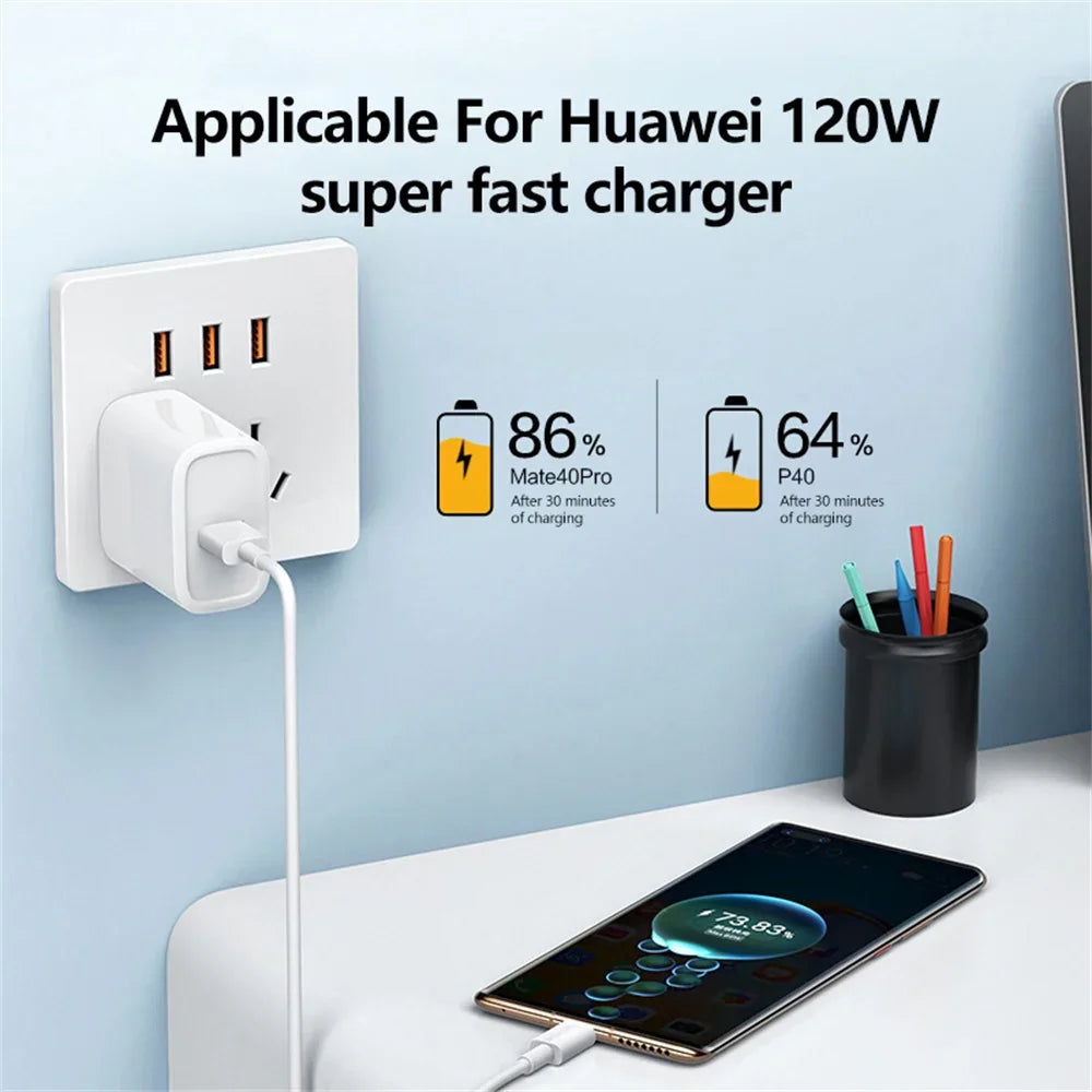 1/3Pc 120W 10A USB to Type C Fast Charging Cable USB C Quick Charge Wire High Speed Transfer Data Cord for Huawei Samsung Xiaomi