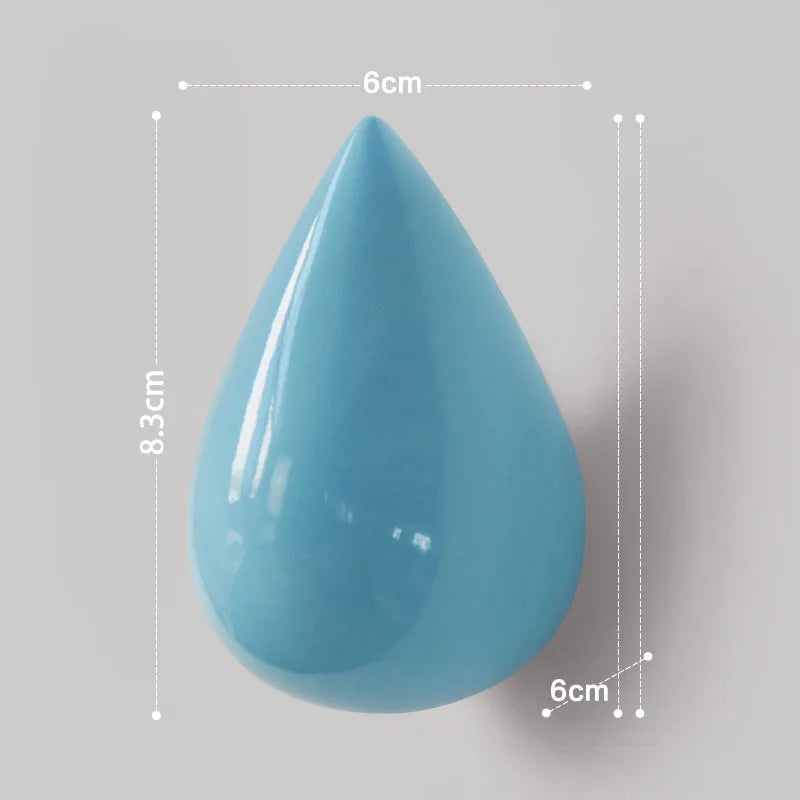 1pc Resin Water Droplet Hook Wall Water Droplet Hook Fitting Room Coat Hook Wall Decor Home Accessories Drilling Installation