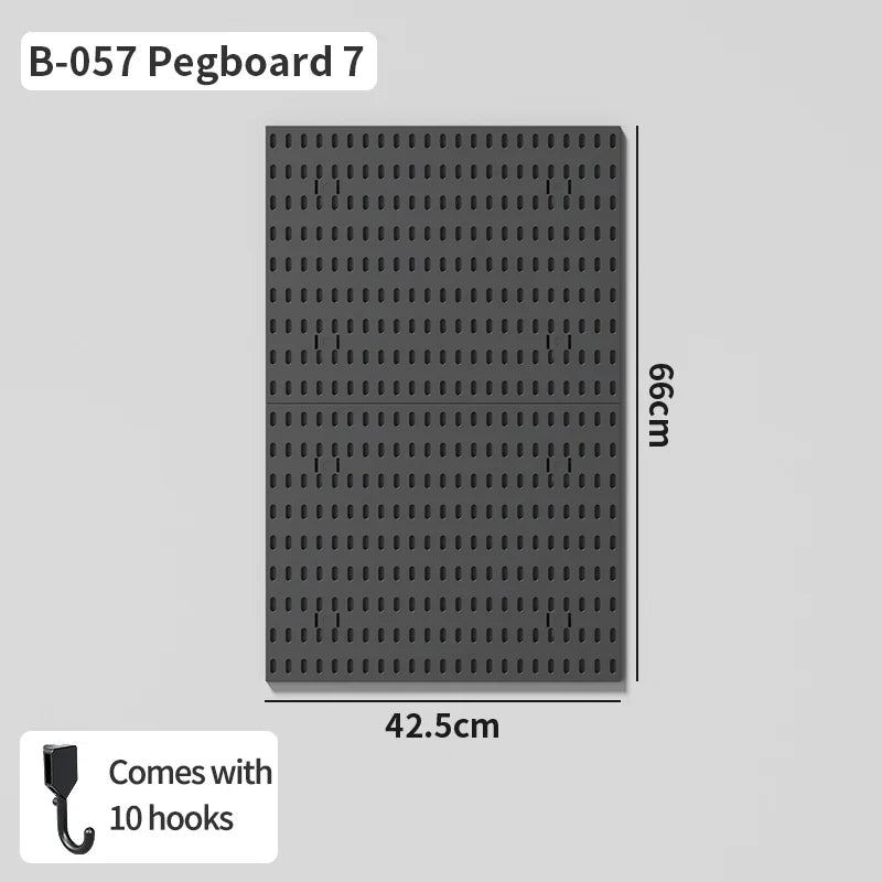 Study Room Pegboard with Shelves Tool Free Wall Grid Scratch Proof Easy to Install for Computer Desk Accessories