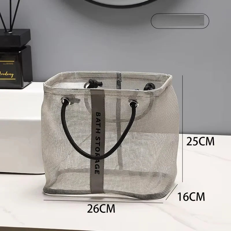 Collapsible Mesh Drain Basket 2in1 Travel Toiletry Swimming Organizer Large Portable Carry Handle Eco Friendly Storage