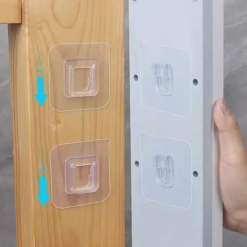 10-60pcs Heavy Duty Adhesive Wall Hooks, Transparent Waterproof No Drill, Strong Hold for Bathroom Kitchen Home Organization