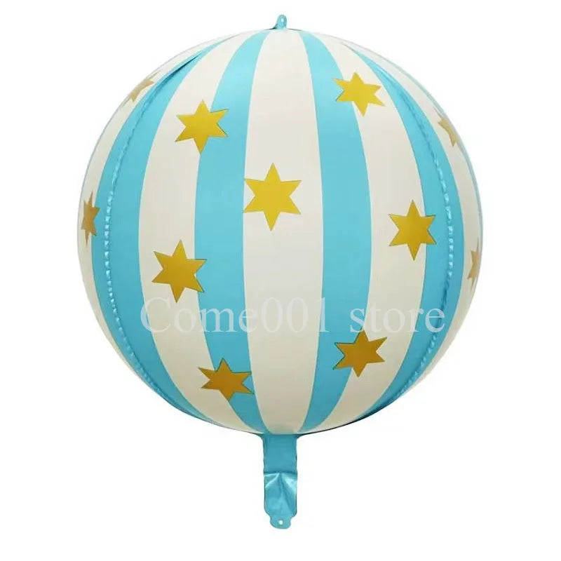 22in 4D Star Striped Aluminum Foil Balloons Pink/Blue Ballons for Baby Shower Birthday Party Celebration Decorations 2026