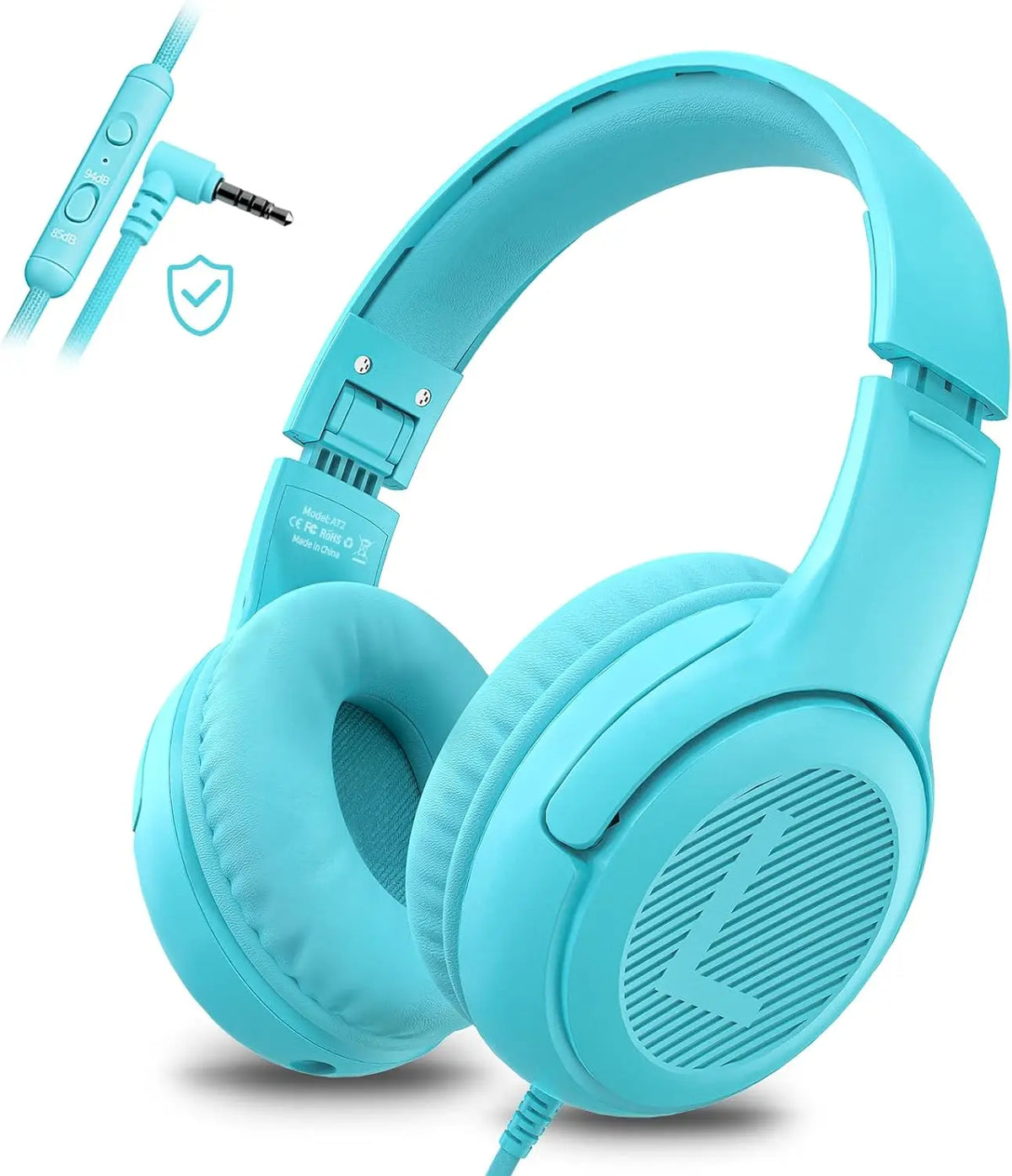 AWATRUE AT2 Headset,3.5mm Surround Stereo Gaming Headphones with Mic Soft Memory Earmuffs for PC,Laptop,Kids for School Toddler