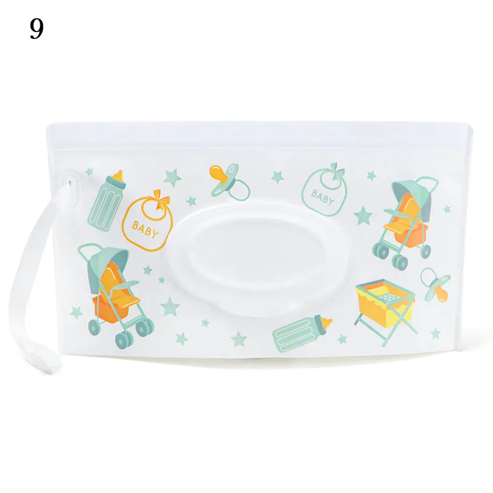 New Baby Wet Wipe Pouch Flip Cover Wipes Holder Case Reusable Tissue Box Refillable Carrying Case Portable Stroller Accessories