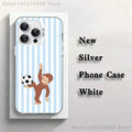 Curious G-George Monkey Phone Case For iPhone 17,16,15,14,13,12,X,8,Pro,Max,Plus,E,SE4,Air,Mini White IMD Matte