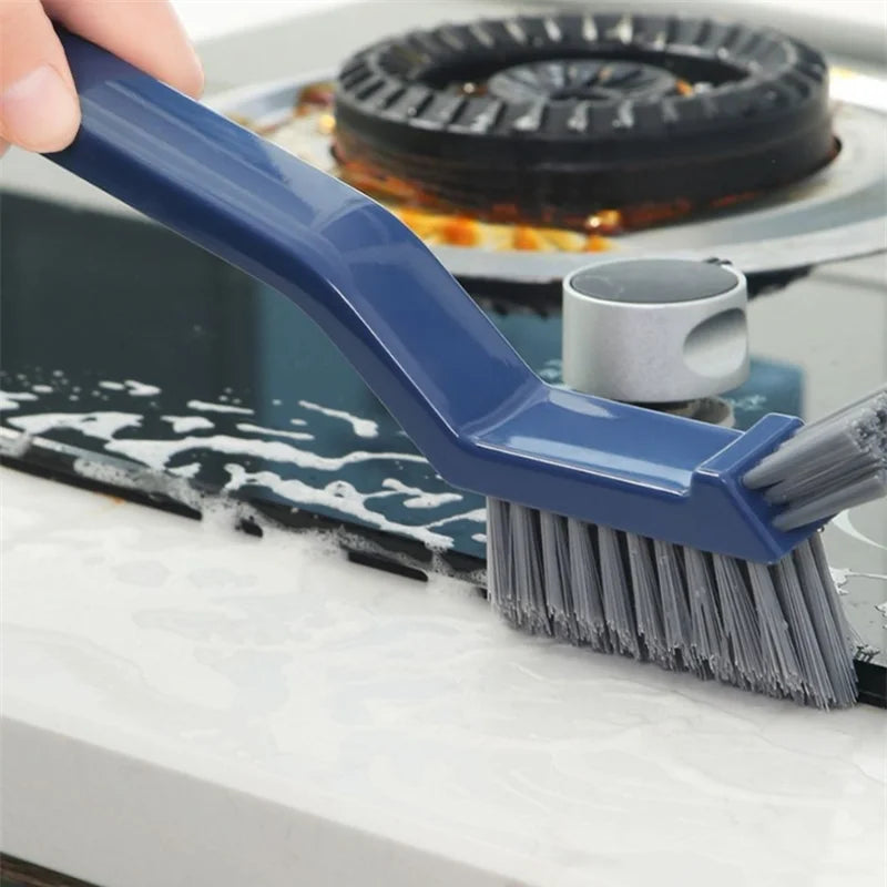 Multipurpose Bathroom Tile Floor Gap Cleaning Brush 2 in 1 Window Groove Hand Cleaning Tool for Household Corners and Kitchen