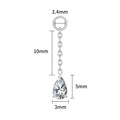Right Grand ASTM F136 Titanium Waterdrop CZ Dangle Chain Earring Charm Pendant for Upper Lobe Clicker Piercing Jewelry
