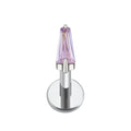 Right Grand ASTM F136 Titanium 16G Trapezoid CZ Labret Stud Earring Geometric Tragus Helix Cartilage Ear Lobe Piercing